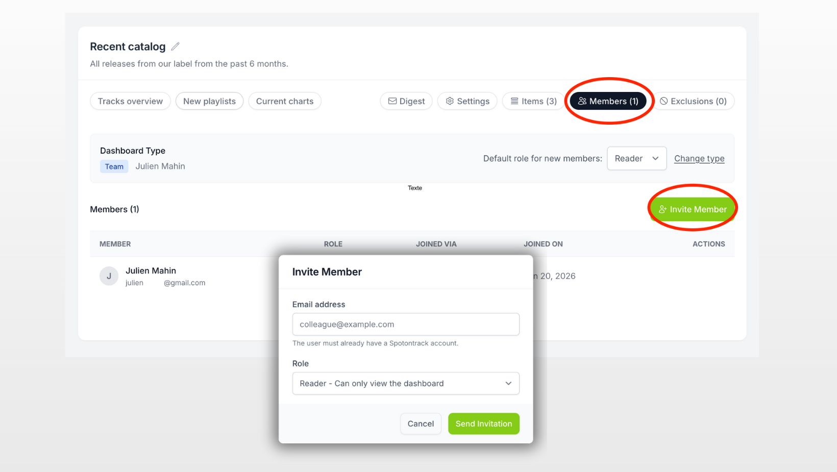 Invite a user to your dashboard
